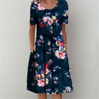 Vestido elegante para mujer, vestido informal con temperamento, vestidos sueltos de manga corta para mujer, vacaciones de fin de semana - details 3