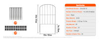 SucceBuy Valla de jardín, barrera para animales de 24 pulgadas x 11 pies, valla de metal para perros con espacio entre picos de 2 pulgadas, valla decorativa para patio y patio - details 5