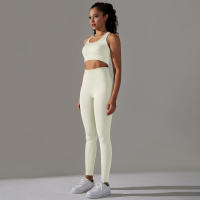 Hamidou-Conjunto de Yoga sin costuras para mujer, ropa deportiva para gimnasio, sujetador de entrenamiento, mallas de cintura alta para correr, traje para Fitness - details 21