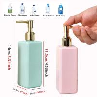 Dispensador de jabón de 250 ml, botella cuadrada de plástico para baño, champú, plato de cocina, contenedor de desinfectante para manos - details 4