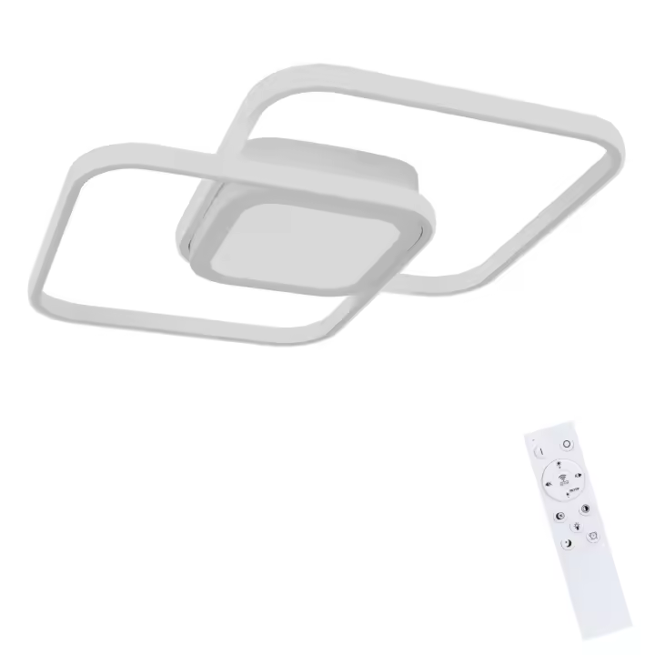 CBJKTX 48W LED Luz de techo Blanco Metal Regulable Moderno con Control Remoto para Dormitorio Sala de Estar Cocina Comedor - 1