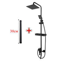 Juego de sistema de ducha, tubería de agua extendida, 3 funciones, color negro - details 1