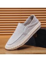 2025 nuevos zapatos de lino para hombres perezosos casuales de un pie estribo calzado plano inferior bordado transpirable zapatos de pescador. - details 3
