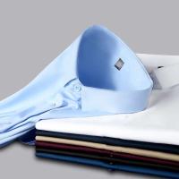 Nueva camisa de manga corta de negocios informal de color sólido, adecuada para hombres cómodos, libres y resistentes a las arrugas de todas las estaciones. - details 2
