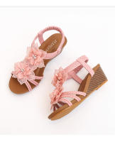 Zapatos romanos de tacón de cuña para mujer, sandalias de verano 2025 con flores retro bohemias para vacaciones, zapatos de mujer de talla grande. - details 2