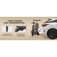 MEEVIZ con cerradura, 2 autos SUV RV Camper Truck Trailer, enganche para neumáticos gordos, bicicletas de montaña, bicicletas eléctricas y EMTB, bicicleta con capacidad de 180 libras - details 3