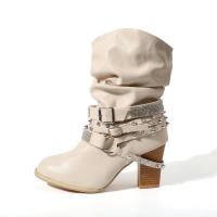 Nueva llegada botas martin para mujer moda tacones altos botas cortas zapatos femeninos - details 4