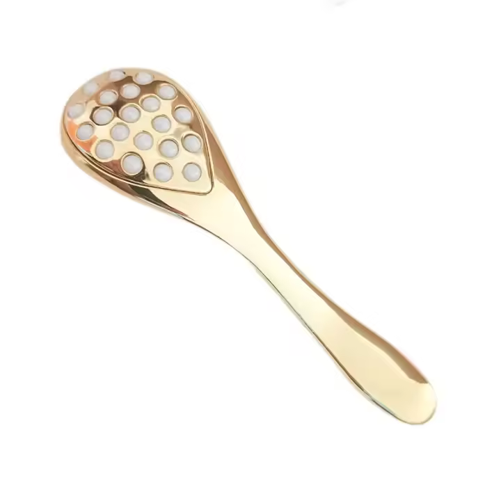 Anti-Aging Dolphin Facial Roller Single-Head Metal Guasha Tool for Eye and Skin Relaxation Body Massage Stick - 1