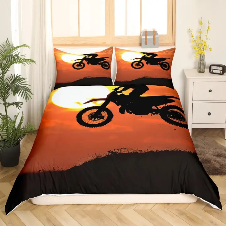 Juego de Ropa de Cama de Motocicleta Extreme Cubierta de Edredón de Poliéster para Adultos y Niños - 1