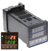 Panel controlador de temperatura PID REX-C100 digital kit de disipador de calor SSR-40A - details 0