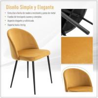 Juego de 2 Sillas de Comedor con Asiento y Respaldo Acolchados con Cubierta de Terciopelo Suave y Diseño Moderno Carga 120 kg 49x50x77 cm - details 4