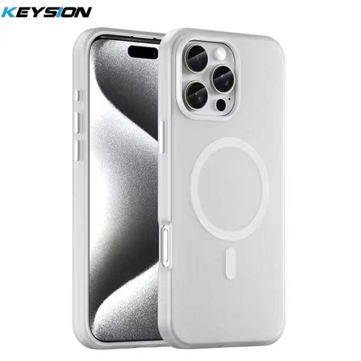 Funda KEYSION Transparente Mate para iPhone 16 Plus, 15, 14 Pro Max, Silicona + PC Antigolpes para la Parte Trasera del Teléfono - 1