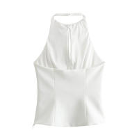 Ouwu Top de Verano para Mujer Joyería con Lazo, Decoración, Cuello Colgante, Top sin Mangas, Bonito Top con Tirantes 2025 - details 1