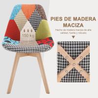 Silla Nórdica Multicolor con Resaldo Estilo Patchwork para Cocina BH29mf-4 - details 7