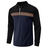 Polo camiseta de hombre 2023 otoño e invierno nueva solapa color a juego POLO camisa de comercio exterior de hombre manga larga - details 3