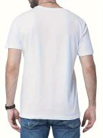 Camiseta Casual de Cuello Redondo para Hombres Ligera de Verano, Manga Corta, Estampado de Caballo Geométrico Ropa de Moda de Estilo Urban - details 1