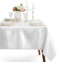 Mantel de Satén Blanco Largo Overlay Suave para Bodas, Fiestas, Restaurantes, Banquetes de Navidad - details 5