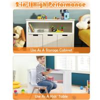 Armario para Juguetes con 3 Cajones con Ruedas, Estantería Infantil de Madera, Mueble de Almacenamiento con Estante Abierto, Contenedor para Habitación Infantil, Oficina - details 4
