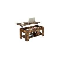 Mesa Industrial Elevable Mesa de Café de Madera Grande con Revistero 120 x 59 x 49,5 cm - details 6