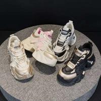 Zapatillas de correr de moda rosa, tacones inclinados de suela gruesa, calzado deportivo para mujer - details 0