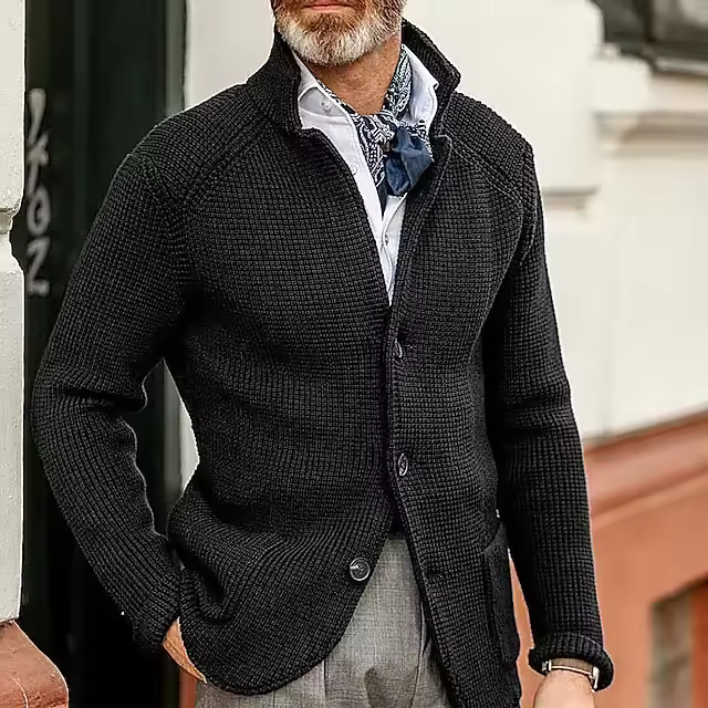 Suéteres de punto para hombre, cárdigan, abrigos, Otoño e Invierno - 1