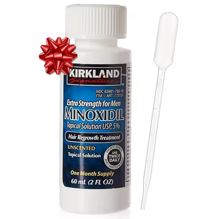 Kirkland Signature 5% Minoxidil Crecimiento del cabello para hombres - Suministro de 1 mes - 1