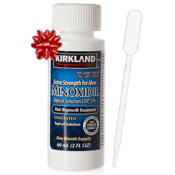 Kirkland Signature 5% Minoxidil Crecimiento del cabello para hombres - Suministro de 1 mes - 1