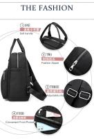 Vento Marea-mochila informal de viaje para mujer, bolso de hombro impermeable de gran capacidad, Oxford, monedero negro, 2020 - details 10