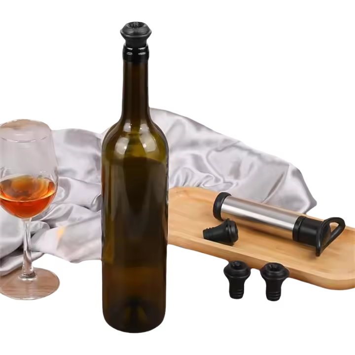 Juego De Ahorrador De Vino Con Bomba De Vacío En Acero Inoxidable Preservador De Vino Blanco / Cerveza Mantener El Vino Fresco - 1