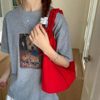 Bolso de hombro plisado informal de Color sólido, bolso cruzado de nailon de gran capacidad para ocio, bolso sencillo para estudiantes para primavera y verano - details 16