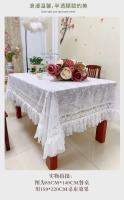 Mantel vintage ENCE blanco rectangular francés, tela bordada de boda, decoración del hogar, sala de estar, decoración de fiesta - details 4