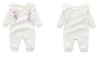Rompers de Nueva Nacida para Niña Moda Primavera-Otoño con Bordado de Flor y Sombrero - details 1