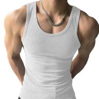 Chaleco deportivo de talla grande para hombre, camiseta sin mangas ajustada elástica de color sólido con absorción de sudor, ropa de calle para gimnasio y fitness - details 9