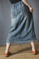 Falda de Mezclilla Bordada Suelta de Lujo Vintage Estilo Coreano para Mujeres Moda Casual de Calle con Floral Talla Grande Longitud Midi Material Exterior Denim - details 12