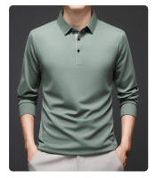 Nuevo POLO ajustado de manga larga, top de punto fino para hombre - details 3