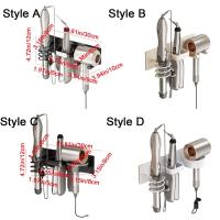 Soporte de aluminio para secador de pelo 3 en 1, soporte para secador de pelo a prueba de herrumbre, estante para rizador montado en la pared para ahorro de espacio, inodoro - details 0