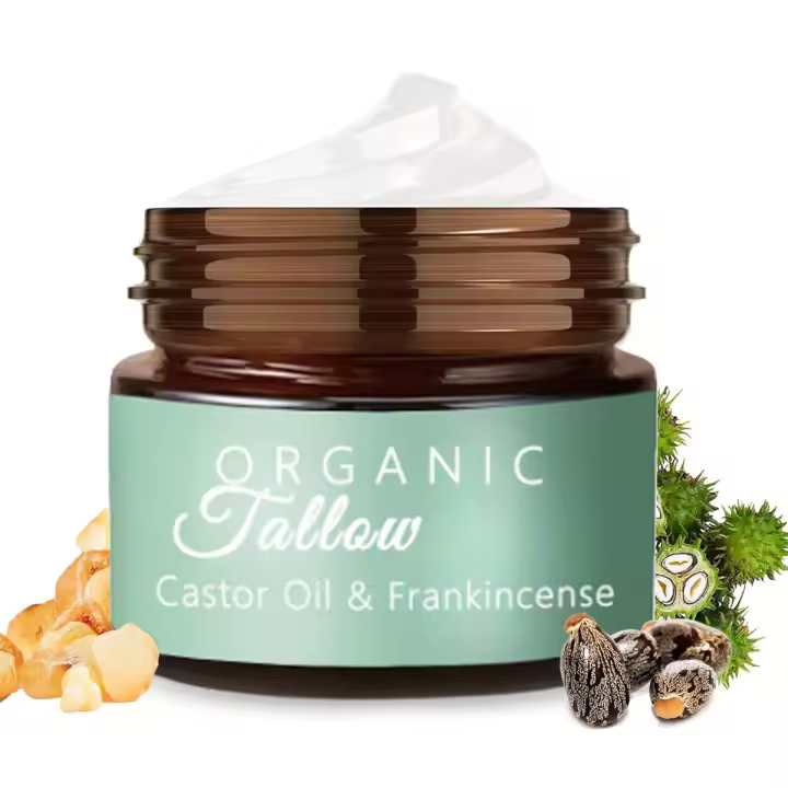 2025 Nuevo estilo Vbolre con aceite, piel orgánica alimentada con pasto, aceite de ricino de incienso de sebo de res batido para la piel, cara y cuerpo (1) - 1