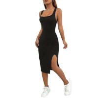 Productos transfronterizos para primavera y verano, vestido de tela con rayas abiertas, falda cosida a la cadera con tirantes lisos de - details 13