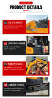 Entrega gratuita de excavadoras de 1,7 toneladas EPA excavadoras de motores Kubota mini excavadoras domésticas de 1 tonelada y 2 toneladas excavadoras pequeñas rippa a la venta - details 4