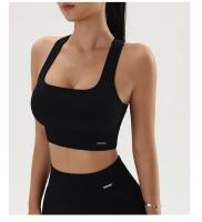 Sujetador de Yoga de Color sólido para mujer, Tops deportivos, medias de Fitness, ropa de entrenamiento de secado rápido absorbente de sudor, NAQIYAYABEI - details 14