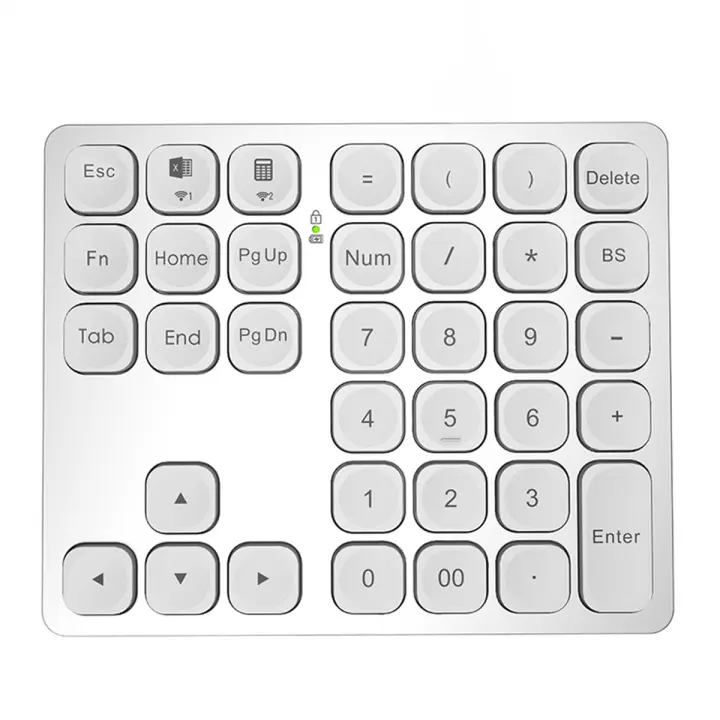 Teclado numérico Bluetooth Dual, teclado Digital recargable, teclado numérico inalámbrico para PC, portátil, Windows, Slinet, plateado - 1