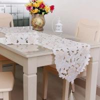 Mesa con bordado floral retro blanco, alfombra Ense, mantel de algodón hueco, decoración de mesa de comedor para el hogar, fiesta de boda - details 13