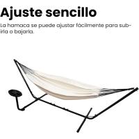 Hamaca Doble para Dos Personas Estructura Estable Soporte para Bebidas Uso Interior y Exterior - details 5