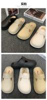 Baotou Medias Zapatillas para Mujer Primavera Verano Estilo Simple Cómodo Ligero Perezoso Zapatos con Agujeros Planos - details 0