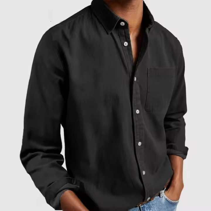 Camisa informal de otoño para hombre, camisa con cuello vuelto, a la moda, para exteriores - 1