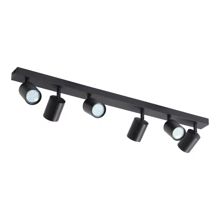 CBJKTX 6 Focos de techo LED negros 330 °   GU10 ajustable para salón dormitorio cocina, sin bombilla - 1