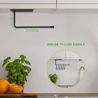 Organizadores de tapa de taza para debajo del gabinete, soporte de tapa de vaso de acero inoxidable para organización de gabinetes de cocina - details 2