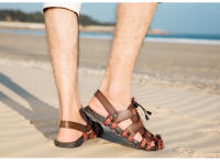 Sandalias suaves de verano para hombre, zapatillas informales de cuero para exteriores, antideslizantes, ligeras y cómodas, zapatos deportivos de playa - details 20