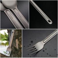 Cuchara De Titanio Con Mango Largo Para Camping Y Picnics Accesorios De Cocina Ambientales Utensilios De Cutlería Con Cuchara Y Fork EDC - details 6