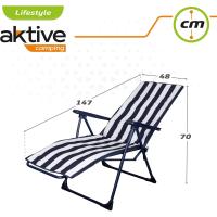 Playa Plegable de alumnio y textileno, multiposición 5 Posiciones, Peso máximo soportado 110kg, antivuelco, Medidas 75 x 63 x 43/114 cm, hamacas Plegables - details 13